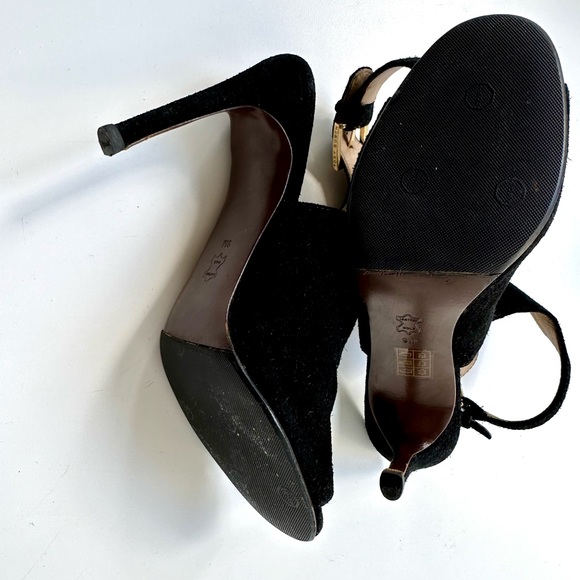 Tory Burch 'Brittania' Peep Toe Suede Bootie, black, size 9 - Picture 15 of 16